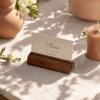 8pcs Desk Supply Wooden Table Number Stands Wooden Business Card Holders  For Exhibition