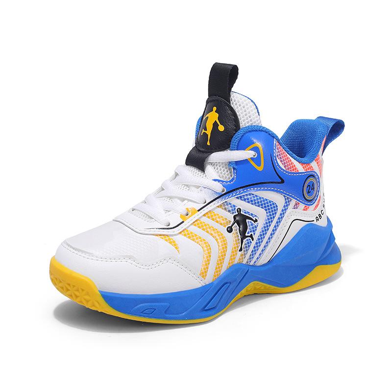 2025 Children's Basketball Shoes Boys' Autumn and Winter Leather Waterproof and Wear-resistant Professional Sneakers Medium and Older Children's Sp