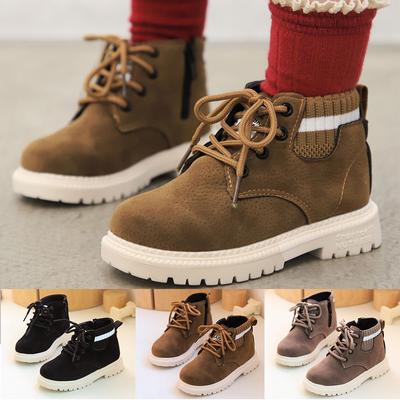 Children Kid Baby Girls Boys Boots  Sport Zip Short Bootie Casual Shoes