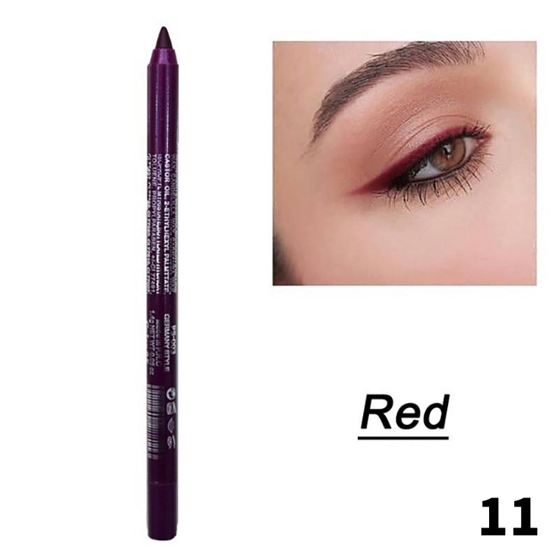 Lidschattenstift Eyeliner 14 Farben Monochromer Highlighter Multifunktionaler Eyeliner Perlmutt Glitzer Eyeliner Gel Stift Augen Make-up Stift beige