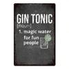 Plaque Metal Tin Signs Drink Gin Tonic Wall Decoration Vintage Art Posters Iron Painting for Man Cave Home Cafe Garden Club Bar