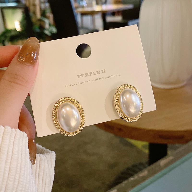 S925 Silver Needle Korean Pearl Earrings - 2020 Trendy Retro Style