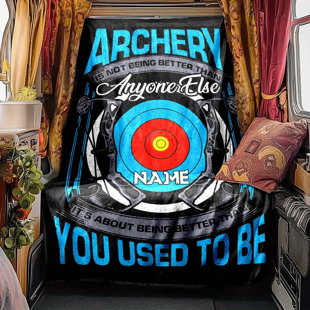 Archery Target With Bow And Arrow Design Personalized Name Rv Blanket Soft Comfortable Stylish Rv Blanket Car Blanket Perfect For Rv Travel Rv Camping