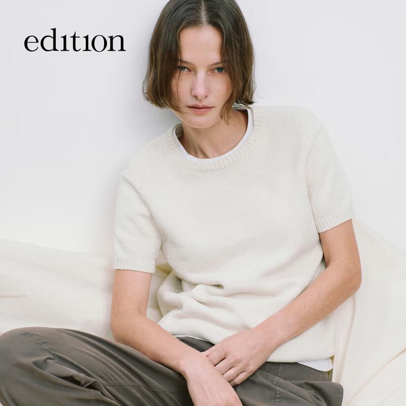 EditionE+ 2026 Spring Short Sleeve Cotton Cashmere Sweater
