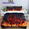 Flame Wolf  Pattern Bedding Quilt Set Quilt Cover Pillowcase Home Decoration  Gift (1 * duvet cover + 2 * pillowcase, without core)