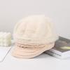 Winter Plush Warm Vintage Knitted Visor Beanie Hat Skullcap Beret Hat