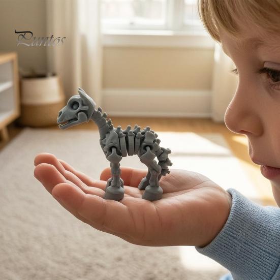 Modern Aesthetic Room Decor 3D Printed Horse Skeleton Figurines, Articulated Ornaments, Movable Joints Creative Desk Toy for Adults Fidgety