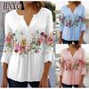 Women's Fashion Casual 3/4 Sleeve V Neck Blouses & Shirts