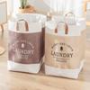 Foldable Laundry Basket Dirty Clothes Storage Bag Oxford Cloth Handbag with Handle Strap