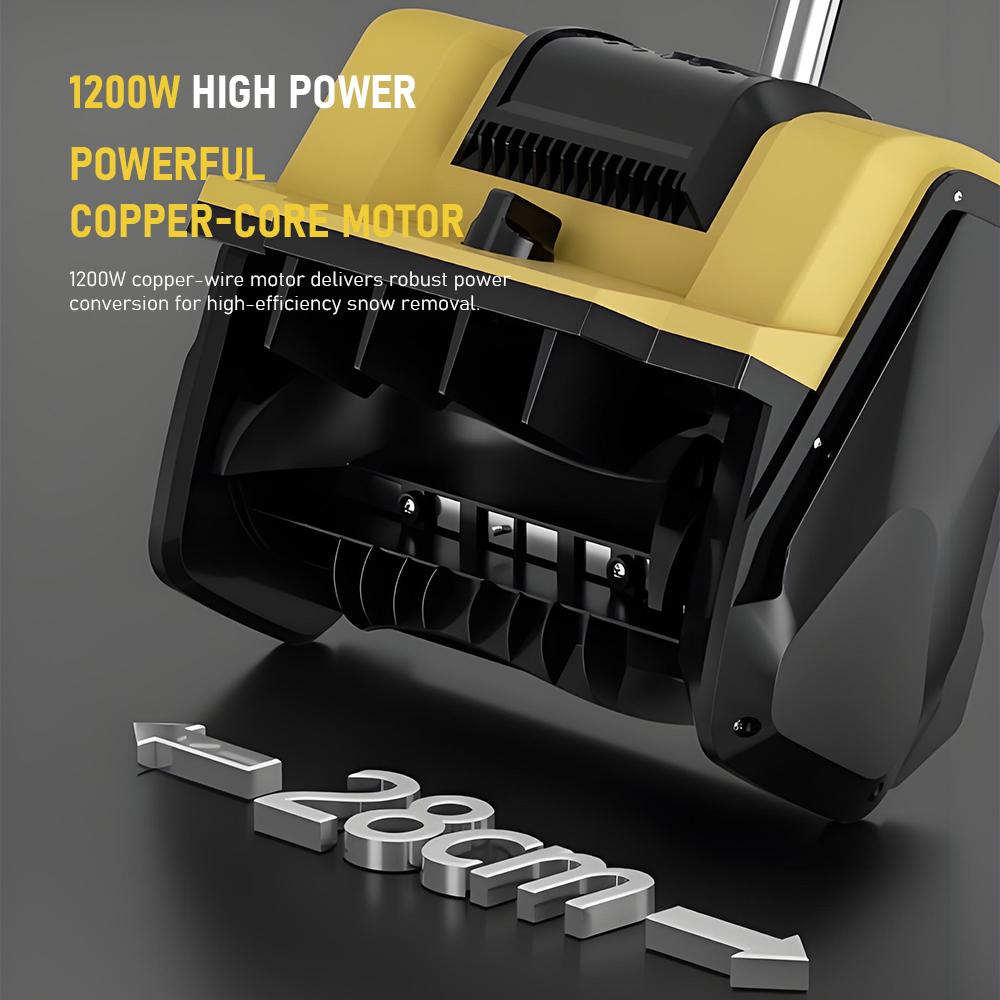 1200W Electric Push Snow Blower Cordless Snow Thrower High Power Snow Shovel Foldable Snow Cleaner Snow Sweeper (No Battery)