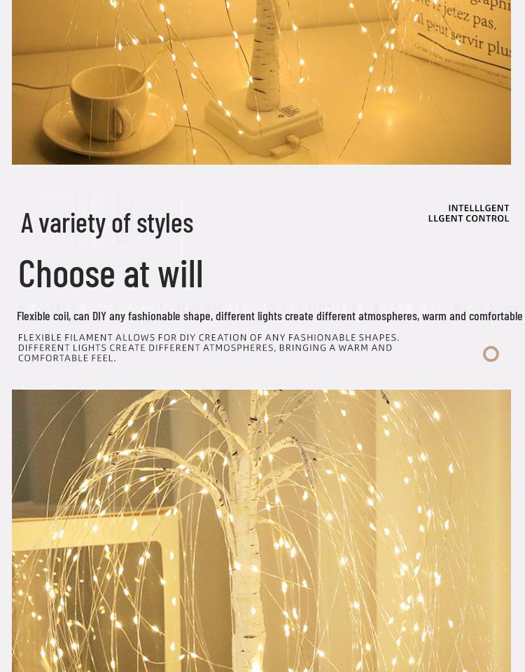 Cross-border Christmas LED Tree Lights: Indoor Copper Wire Firefly Decoration for Festive Arrangements