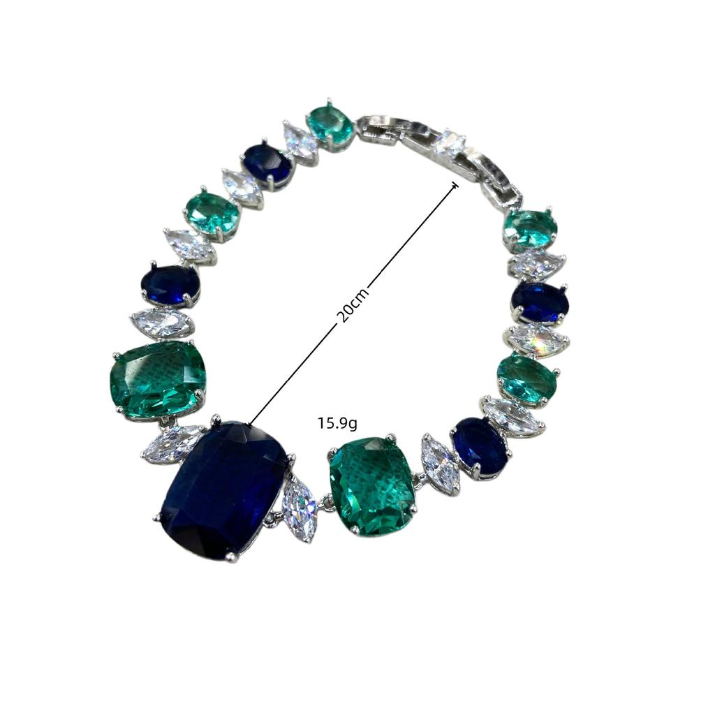 Sweet Wind Square Zircon Bracelet Women'S Fashion Light Luxury Style Versatile Temperament Sugar Cube Niche Personality High-End Jewelry
