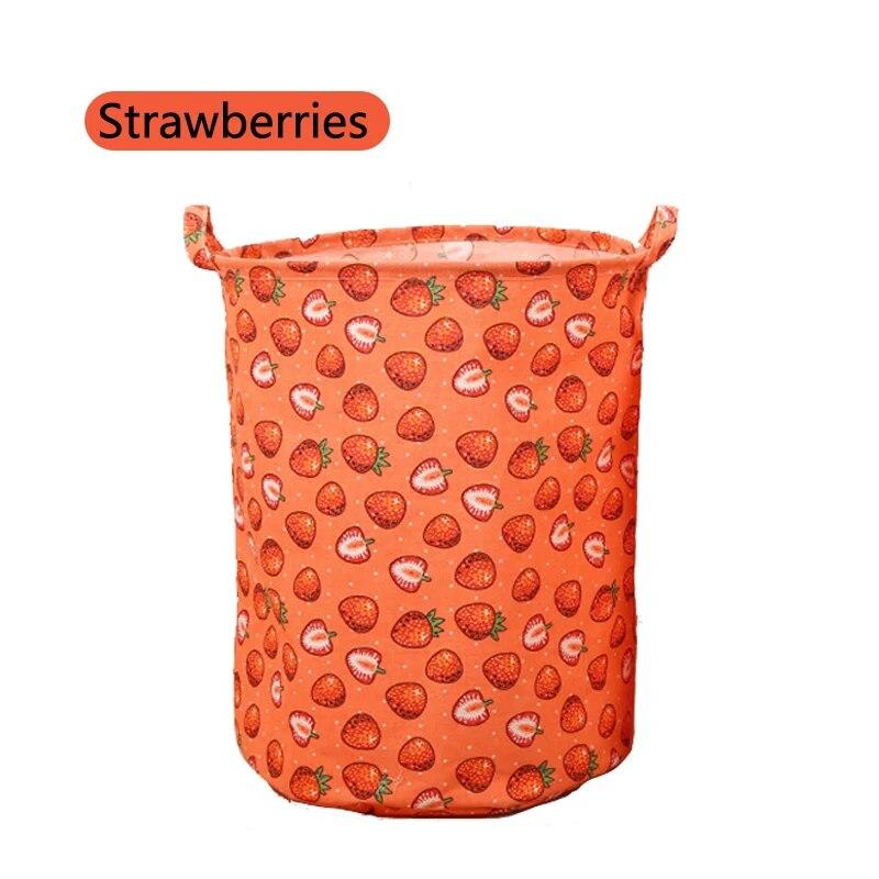 Cotton Linen Dirty Laundry Basket Foldable Round Waterproof Organizer Bucket Clothing Children Toy Home Large Capacity Storage