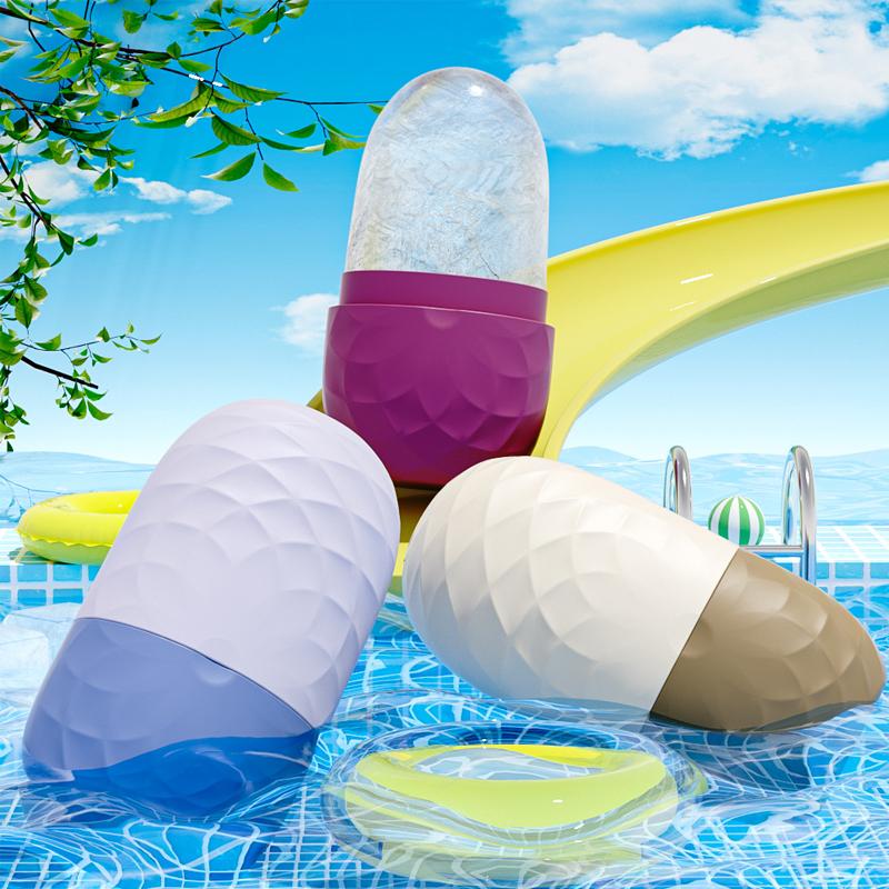 Silicone Cube Tray Shape Face Facial Ice Roller Massage Face Massage Roller Facial Reusable Ice Face Roller Skincare Tool