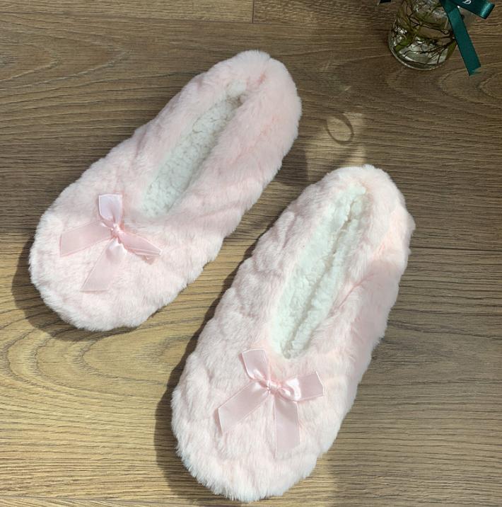 Innendørs koselige, pustende varme tøfler, myk fuskepels myk såle barfotfølelse, sklisikre plysjfôrede gulvsko