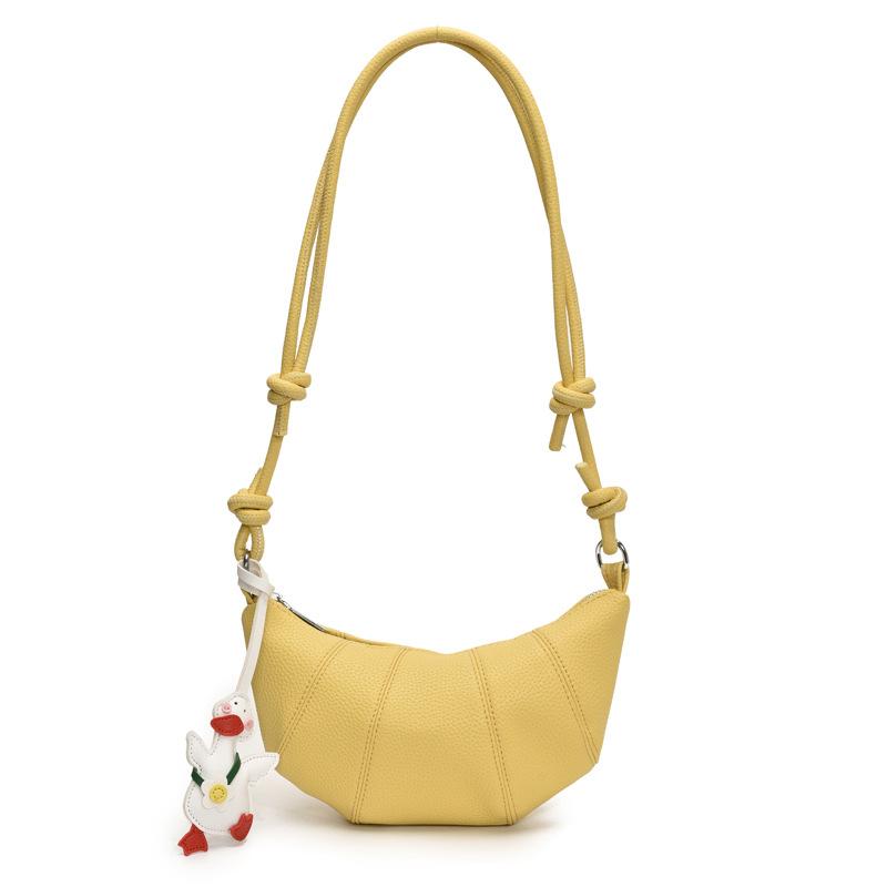 Fashion Lychee Pattern Dumpling Bag Women's 2025 Spring New Trend Simple Casual Personality Niche Shoulder Messenger Bag