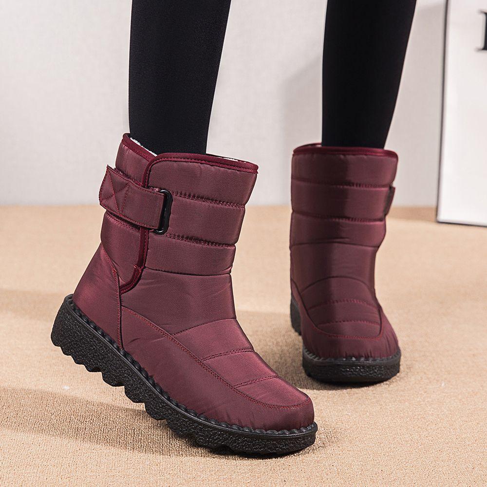 Modische Übergröße Warme Wasserdichte Schneestiefel für Damen Winter Plateau Stiefeletten Bequem und Elegant Lamm Trend 2025 Goth Damen Schuhe