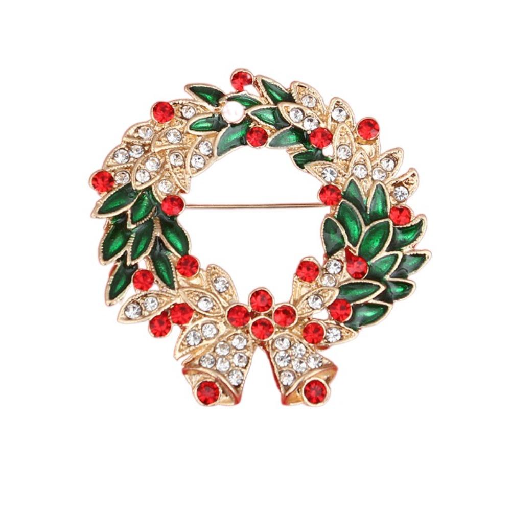 Korean Style Christmas Brooch Badge Christmas Tree Brooch Daily Enamel Rhinestone Brooches  Daily