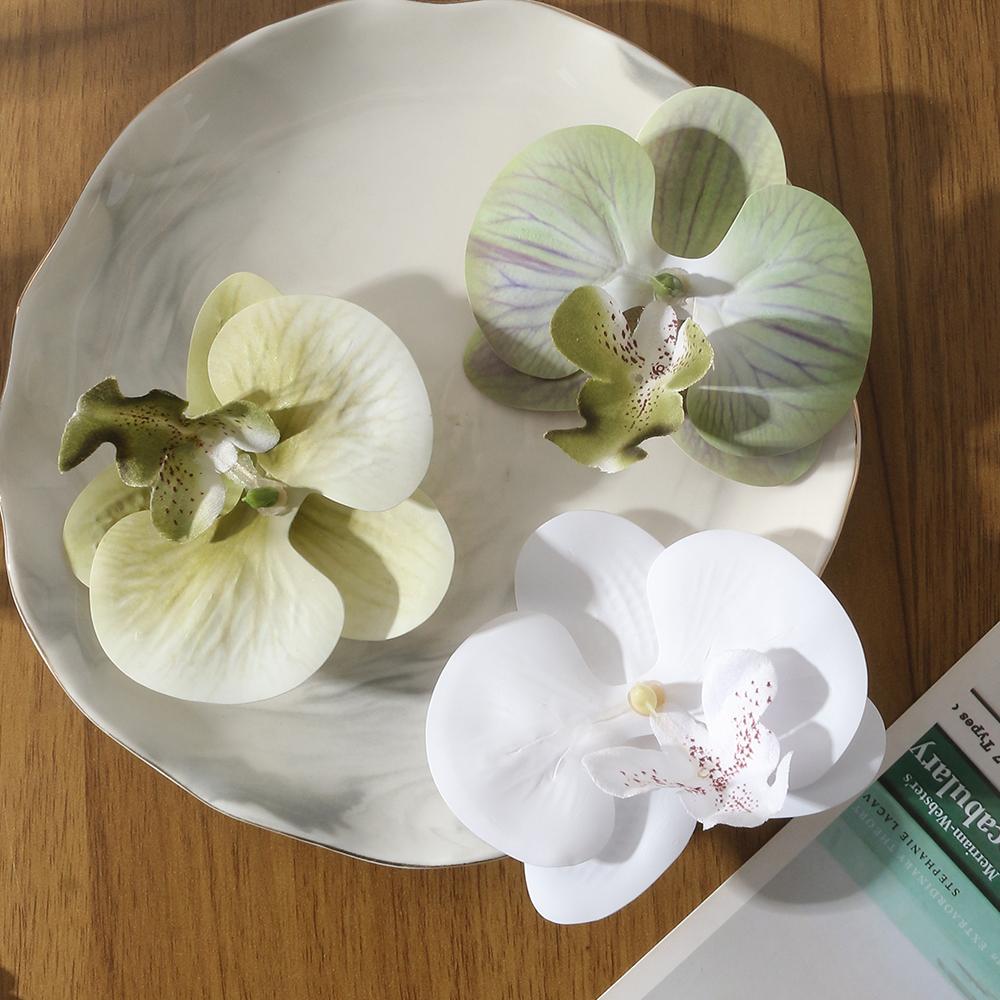 5/10Pcs Silk Butterfly Orchid Artificial Flowers For Home Room Decoration Wedding Decor DIY Hair Cards Children Shooting Props
