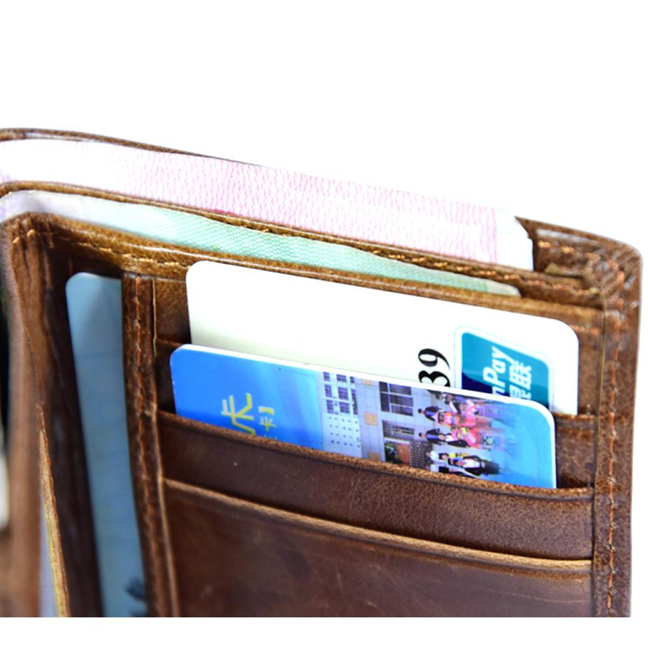 Винтажный стиль Скорпион из натуральной кожи двойной складной кошелек для карт и денег — фото 4