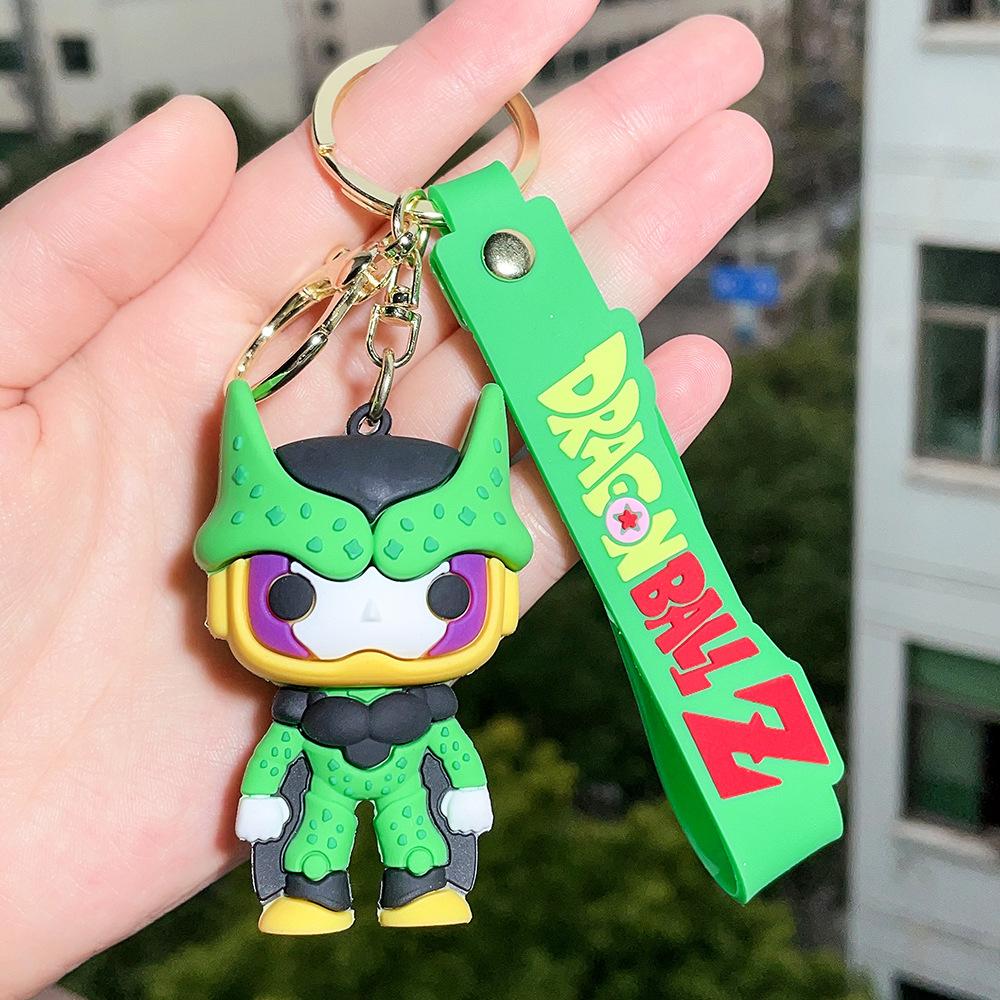 Anime Keychain PVC Cartoon Cartoon Figure Trunks Son Goku Piccolo Buu Vegeta Figures Key Chain Keyring Bag Decor