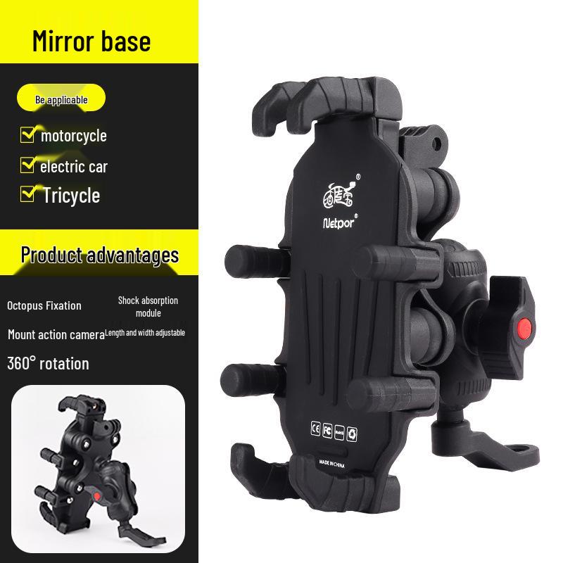 Shockproof Electric Vehicle Phone Holder for Motorcycles, Bicycles, Scooters, and Delivery Vehicles