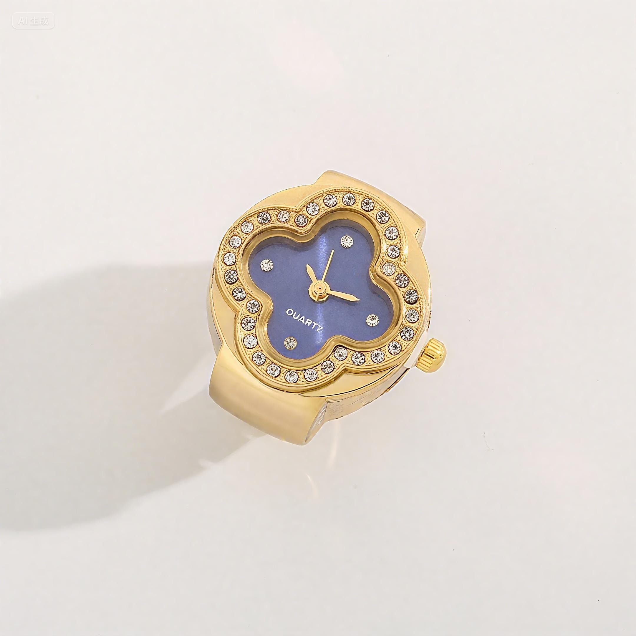 

Часы-кольцо на палец с эластичным ремешком, кварцевые аналоговые часы, креативные для мужчин и женщин