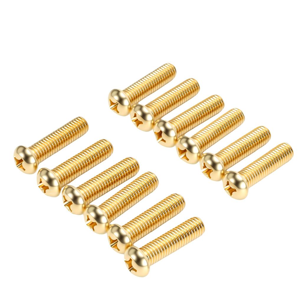 12 pièces Vis à tête bombée en laiton M8x30mm Inoxydables Vis machine en laiton massif pour tâches d'atelier