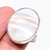 Mother Of Pearl Gemstone Handmade 925 Sterling Silver Jewelry Ring Size 9 KJ-568