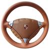 For Porsche Cayenne 2003-2010 DIY Hand-stitched Non-slip  Leather Car Steering Wheel Cover