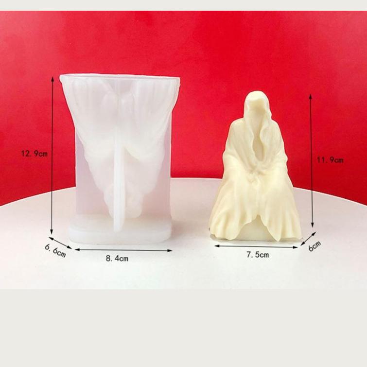 Mysterious Ghost Man Aromatherapy Candle Silicone Mold Handmade Plaster Decorative Ornaments Diy Portrait Candle Mold