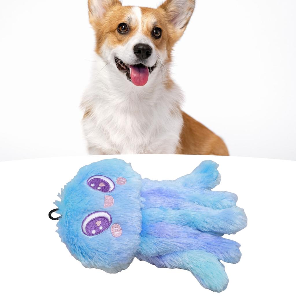 Plush Dog Squeaky Toy Shape Stress Relief Stuffed Dog Teething Chewing Toy For Medium Large Dog