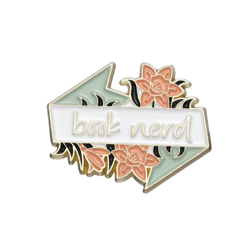 Alloy Stylish Brooch With Playful Cartoon Flowers And Letters Perfect For Unique Fashion Statements