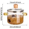 Glass Cooking Soup Pot with Lid Heat-Resistant Borosilicate Glass Cooking Utensils Can Be Used To Cook Soup Milk Instant Noodles