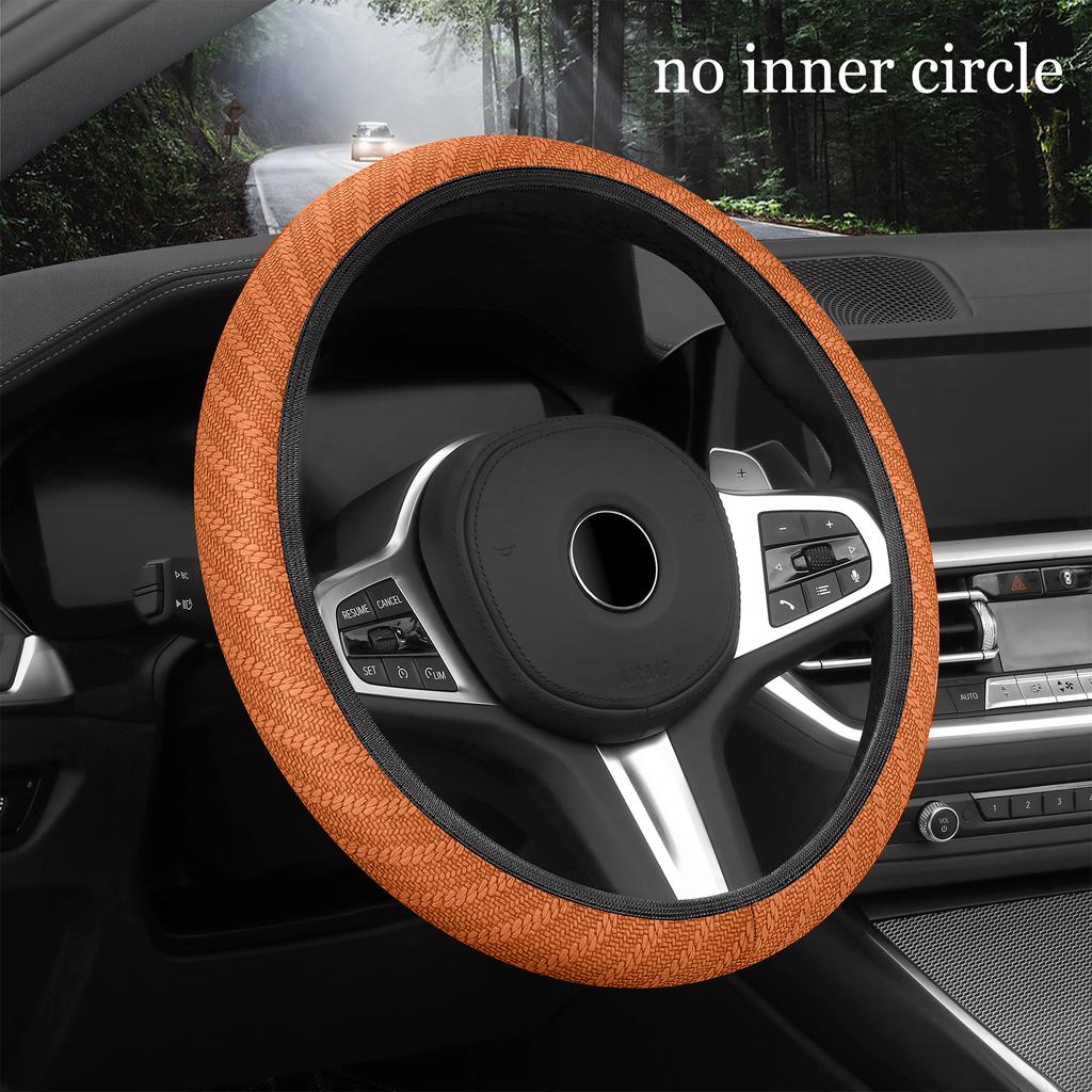 Car Steering Wheel Cover No Inner Ring Breathable Car Steering Wheel Cover Mesh Cloth All-Season Comfortable Auto Accessory