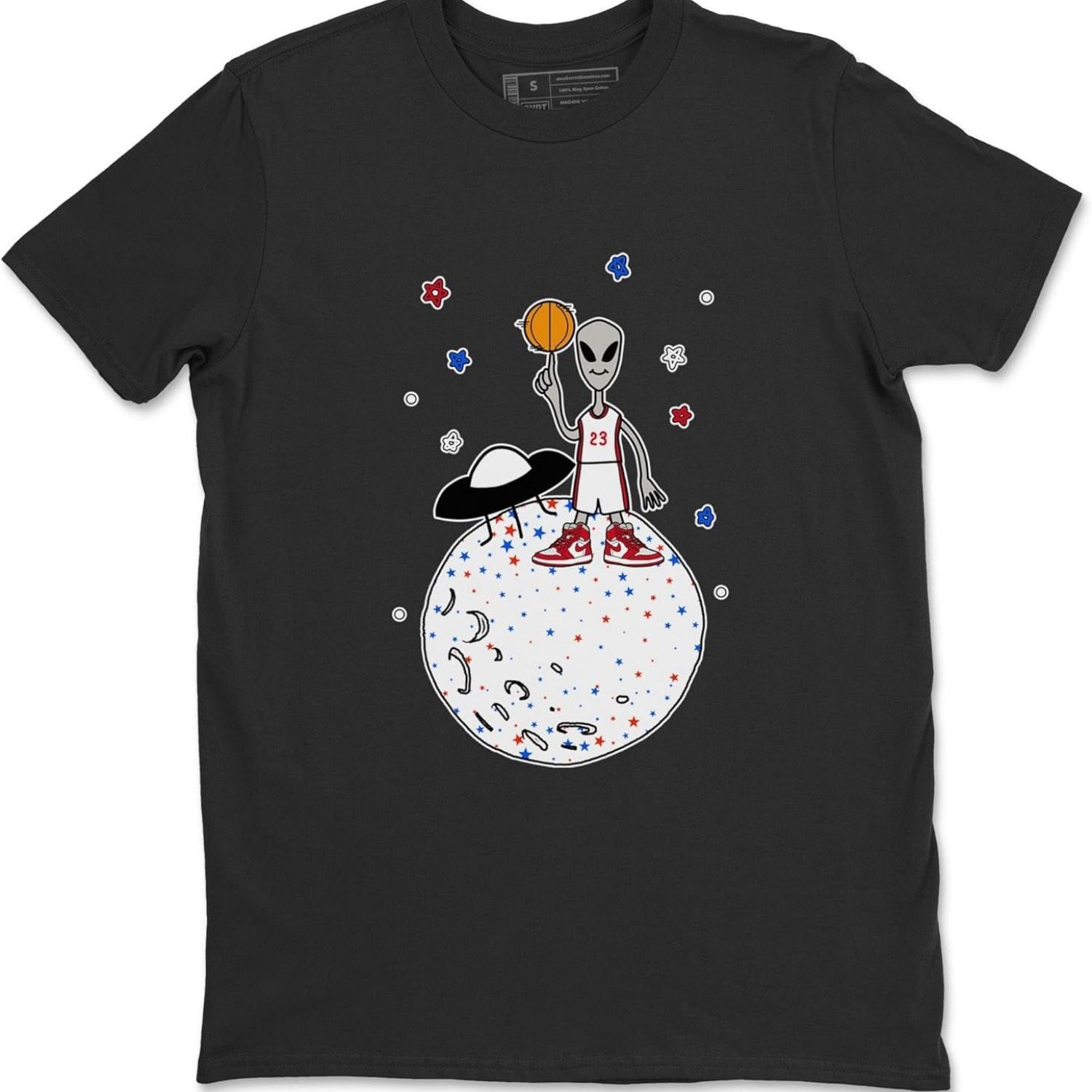 

Баскетбольные кроссовки 1 Newstalgia с принтом инопланетного дизайна и подходящая футболка XXXXXL чёрный