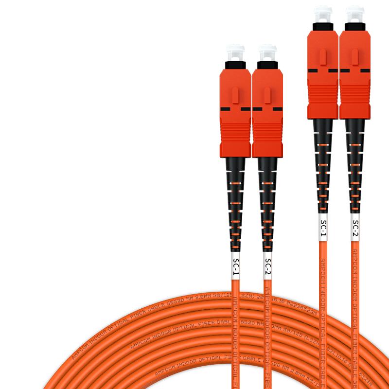 AMPCOM LC-LC Multimode Duplex Fiber Optic Patch Cable