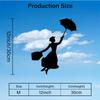 1pc 2D Flat Mary Poppins Silhouette Metal Wall Art Black Decorative Plaque Sign for Living Room Bedroom Study Ambiance Indoor Outdoor Home Decor
