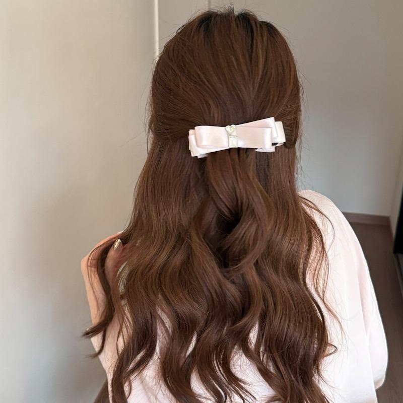 Beaded Bow Satin Banana Hair Clips At The Back of The Head for Updo Hair, Ponytail Hair Clips, Head Ornaments, Hair Accessories
