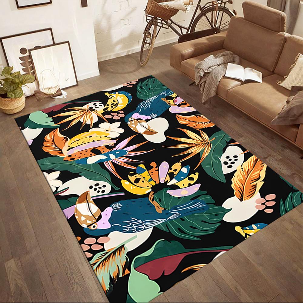 Tropical Floral Paradise Floor Mats for Living Room, Bedroom and Room Decoration Are Suitable for Gifts.