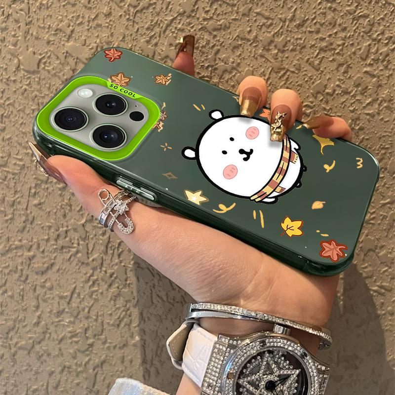 Fall Leaves Joke Bear Print Frosted Case for iPhone 17 Air 16 E 15 14 Plus 13 12 Mini 11 Pro Max Acrylic Sheet Silicone Cover