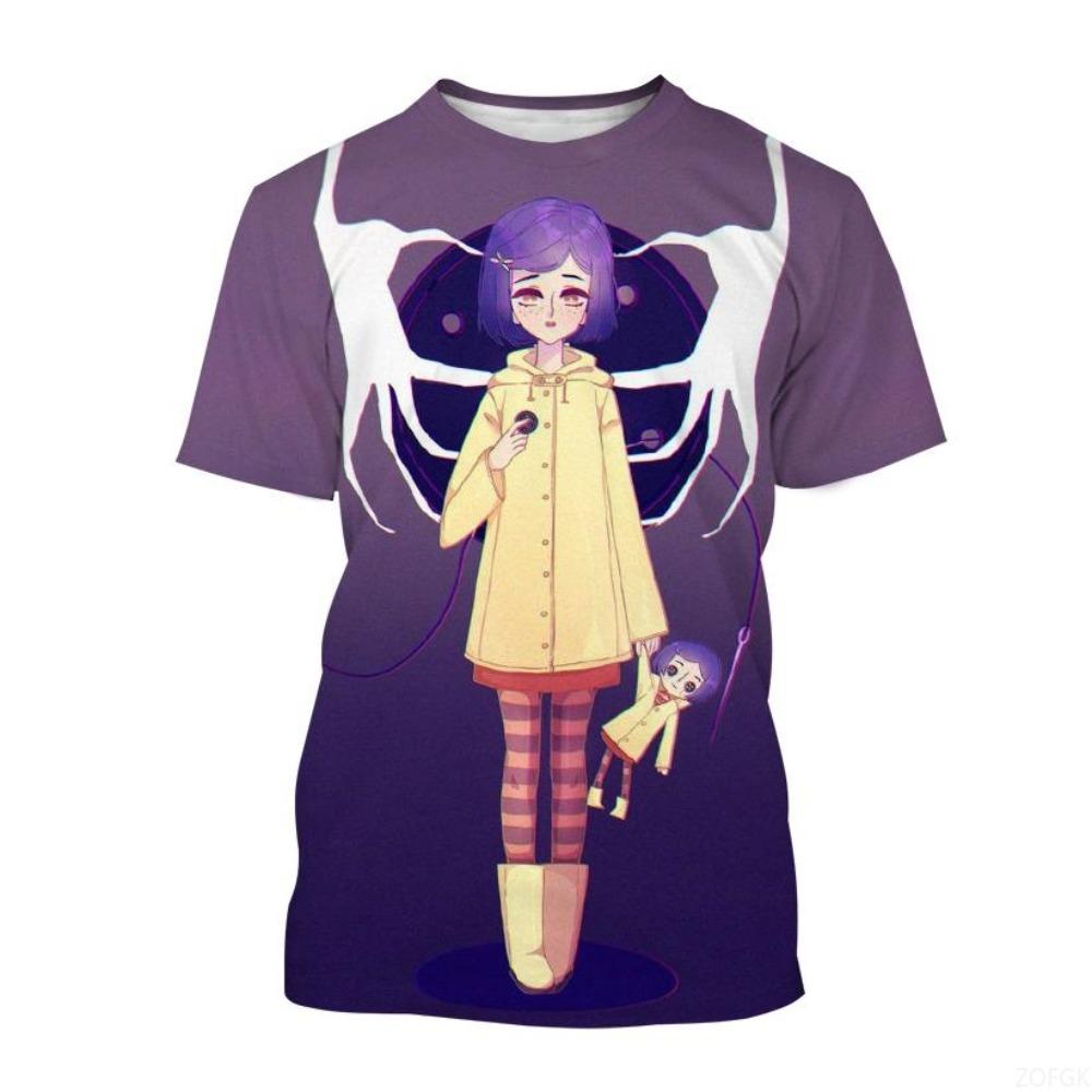 Neuer Sommer 3D Cartoon Horror Anime Mode Print Lässig Personalisiert Rundhals Bequem Kurzärmelig