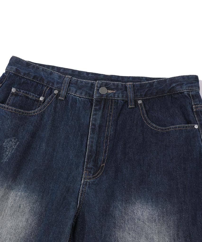 BEENTRILL Sunday 5-Pocket Vintage Washed Denim Pants (Indigo)
