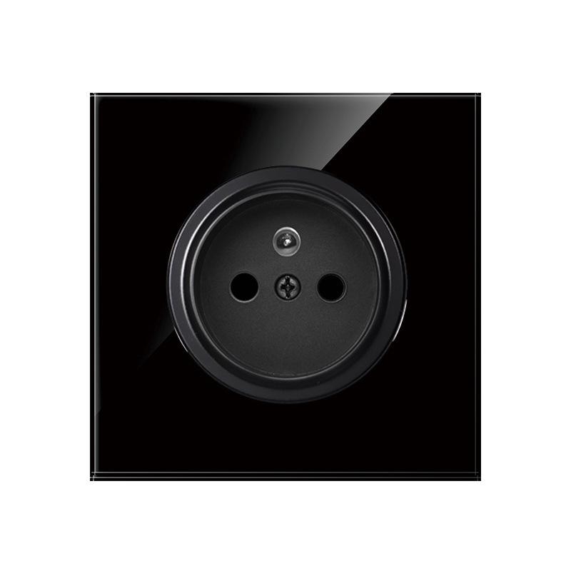 2022 New Black Glass Panel USB Wall Socket EU, Push Wall Switch with LED Indicator Light, UK 13A Wall Socket Switches