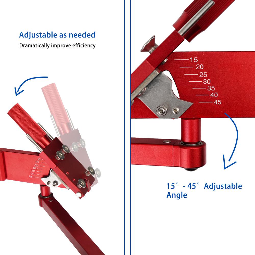 15°- 45°Adjustable  Lawn Mower Blade Sharpener with Ball Bearing Handle for Right & Left Hand Blades, Use with Angle Grinder