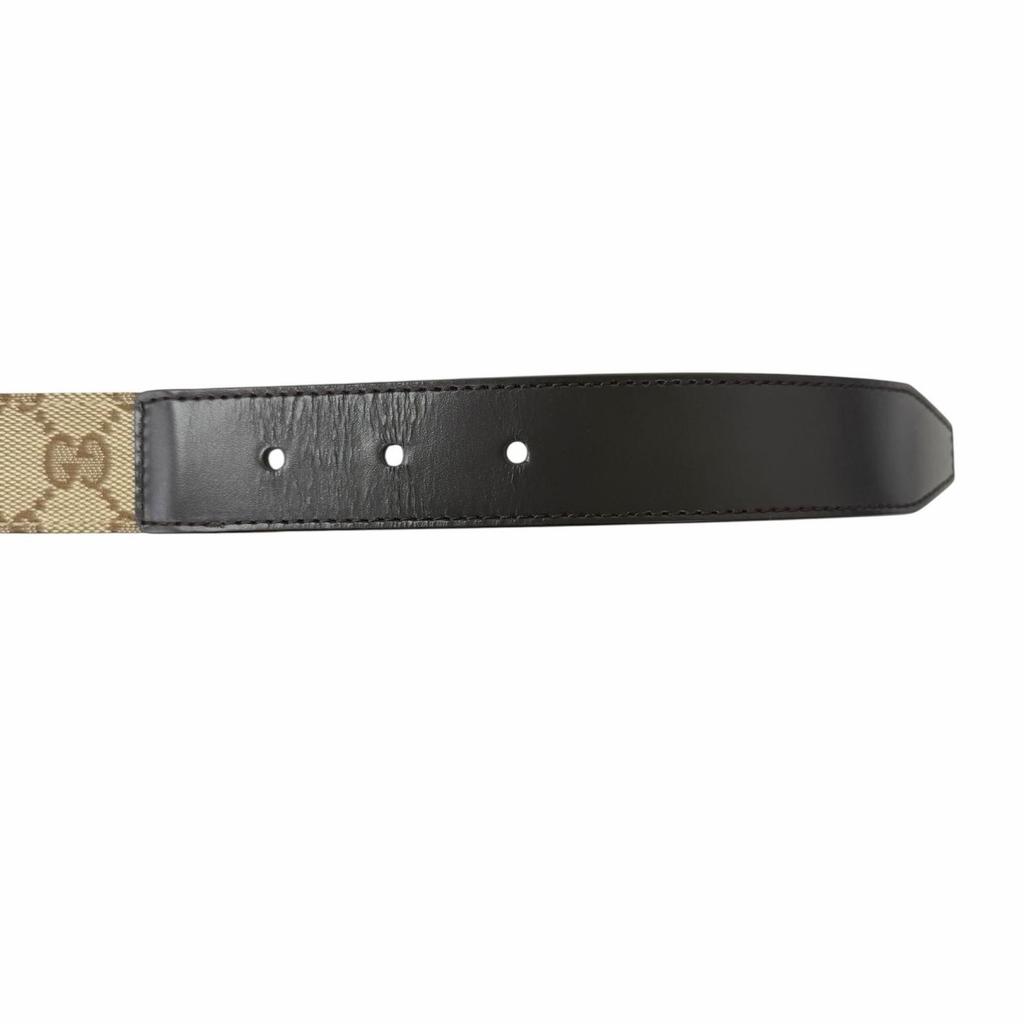 Great GUCCI belt Silver pin buckle beige leather mens Used