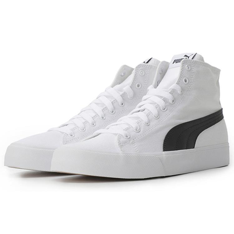 New PUMA Bari Mid 'White Black' 373891-01