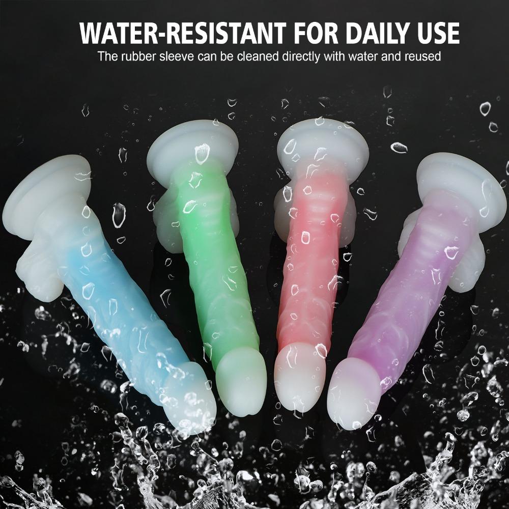 Female Realistic Dildo, Glowing Soft Silicone Penis, Clitoral & G-Spot Vibrator, Rechargeable Adult Sex Toy