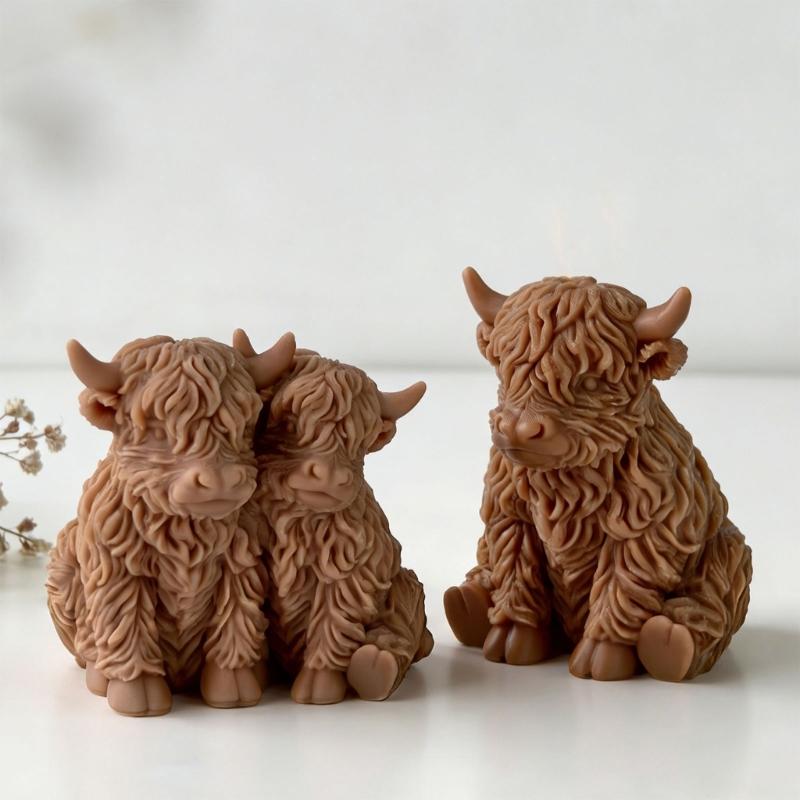 Yak Animal Silicone Molds Food Grade Silicone Mould for Resin Casting Handmade Soap Making Candle Gypsum Statue Ornament