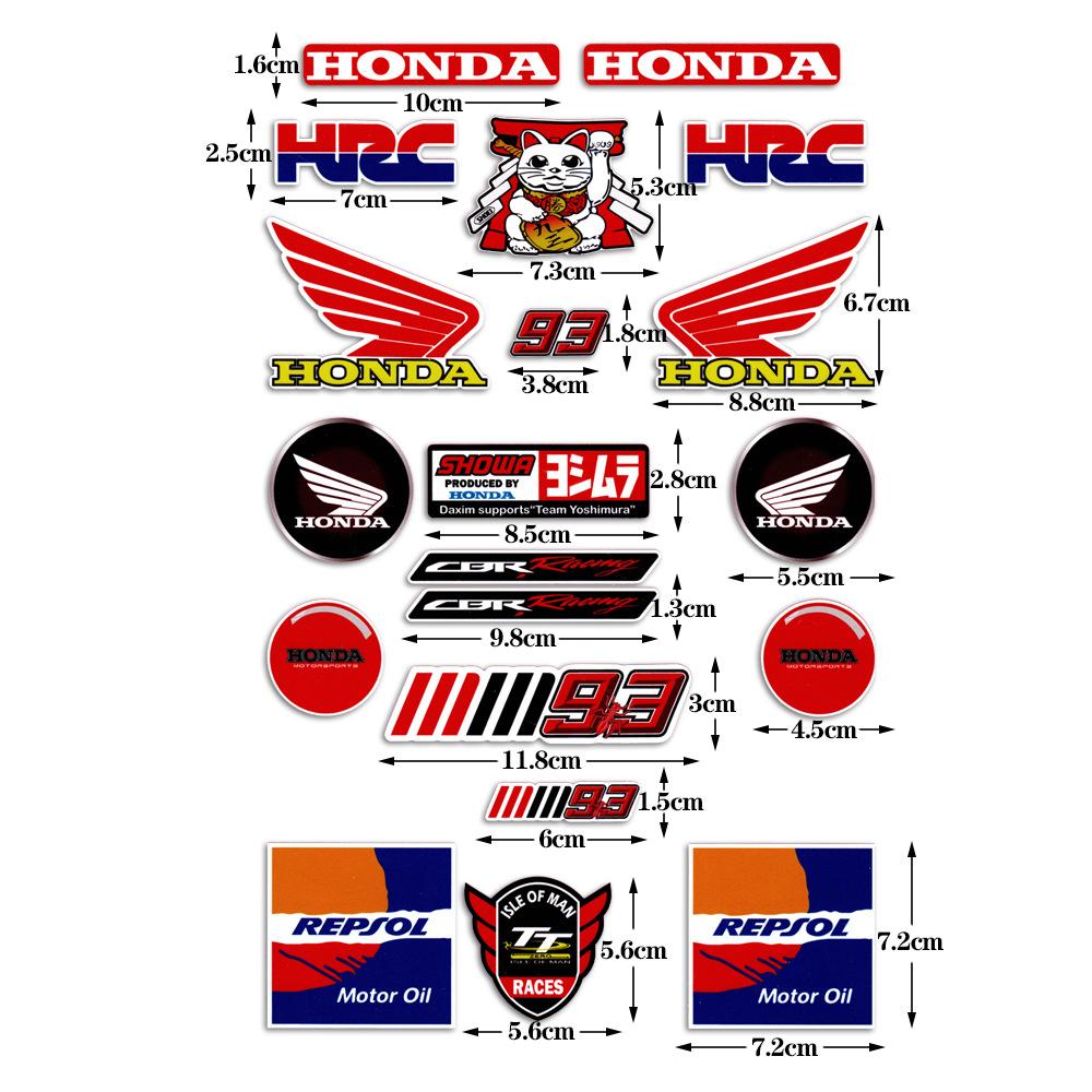 

Creative Reflective Sticker Motorcycle Racing Wings Logo Fuel Tank Decals for Honda HRC CBR CBR1000RR CBR650F CBR500R CBR250R